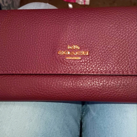Maroon Coach Wallet - Picture 1 of 4